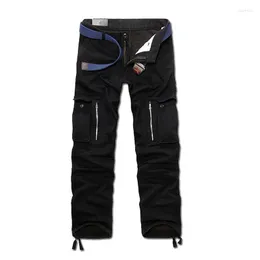 メンズパンツカジュアルポケットが厚くなる暖かい冬のメンズブラウンブラックプラスサイズ