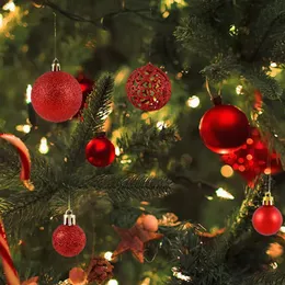 100 PCSSETキラキラクリスマスツリーボールカラフルクリスマスパーティーホームガーデンクリスマス装飾用品5色346cm 201204