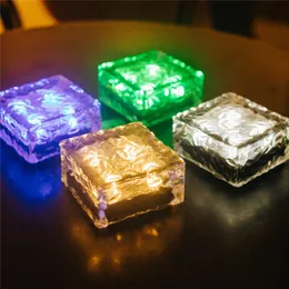 Solar Brick Lights Waterproof Ice Cube Lamps Shape LED Landscape Lighting Outdoor Yard Garden Decorative Lights