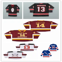 Man Movie Hockey JASON VORHEES 13 FRIDAY THE 13TH BLACK J.Cole 14 Forest Hills Dr. 14 Will Smith BEL-AIR(BEL AIR) Jersey Embroidery Yellow White Maroon