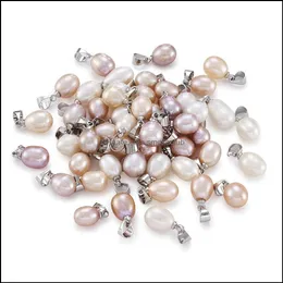 30 st Mixcolors Drop Natural Freshwater Pearl Pendants med mässingsresultat 15 ~ 16.5x8 ~ 9mm Leverans 2021 Konsthantverk Gåvor Hem Garden TXL