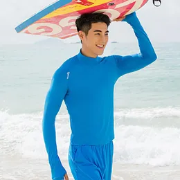 T-shirt maschile OHSUNNY SWIEMSUIT Uomini Rash Guard Rascha Long Anti-UV Sun Protection Palestre Collari addestrati Surfing Surfing Surfing Tops Dryme Quick Dryme