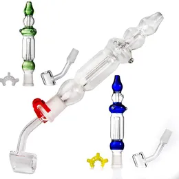 Rauchen Handpfeifen Borosilikat Nector Collector Mini Glas Bong 10 14mm Gelenk mit Titan Quarz Keramik Nagel Wachs Ölbrenner DAB Rigs Stroh kleine Wasserpfeife NC Kits