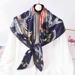 Шелковый шарф самка корейский темперамент 90 квадратных универсальных модных иностранных стилей весна и осеннего платки литературный тонкий крупный