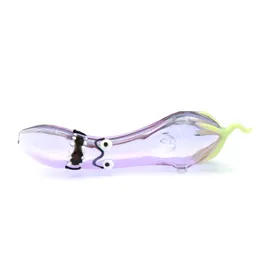 Hochwertige Pfeife, lila Auberginenform, Glasrohr, Rauchpistole, Höhe 15 cm