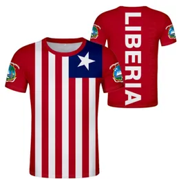 Liberia t shirt diy män kvinnor nationell flagga och emblem harajuku hip hop t shirt lr republic liberian t shirt topps 220616gx
