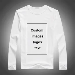 Camiseta masculina personalizada de manga comprida DIY Your Like Po Top Tees Tamanho S-3XL Processo de transferência de calor modal 220609
