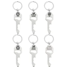 Multifunktionell nyckelring Pendantflasköppnare Skruvmejsel Skiftnyckel Father's Day Christmas Gift Keychains smycken Tillbehör närvarande