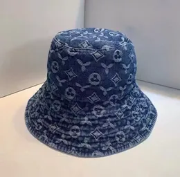 2022 Cowboy Eimer Hut Casual Luxus Unisex Caps Frauen Herren Designer Hüte Cool Casquette Denim Print Fitted Cap Männer Beanie 22051305R