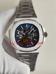 Verkaufe UI F Herren-Armbanduhren, mechanisch, klassisch, 40 mm, blaues Zifferblatt, Skelett 2813, automatisches Tag- und Datumswerk, modische manuelle Uhren, faltbar