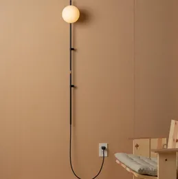 Nordic Schlafzimmer Wand Lampe Wohnzimmer Einfache Moderne Kostenlose Verkabelung Mit Kabel Stecker Plug-in Schalter Hotel Modellierung Lampe boden