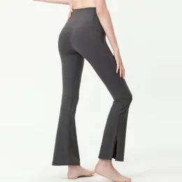 2024 Align LU-07 Damen-Yogahose, einfarbig, nackt, Sportformung, Taille, eng, ausgestellt, Fitness, locker, Jogging, Sportbekleidung, neun Punkte, ausgestellte Hose, hohe Qualität