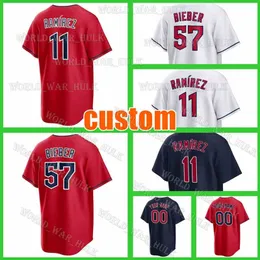 11 Jose Ramirez Jersey Cleveland 57 Shane Bieber Guardians Baseball 7 Myles Straw 32 Franmil Reyes James Karinchak Bobby Bradley Triston McKenzie Steven Kwan