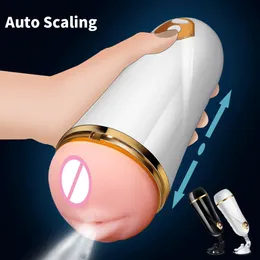 Beauty ItemsPussy Automatic Male Masturbator Cup 10 Vibrating Tongue Licking Double Hole Realistic Vaginal Oral Blowjob sexy Toys for Men Beauty Items