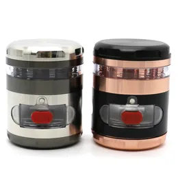 The latest 63X81mm Smoke grinder five -layer zinc alloy three -hole with drawer cigarettes many styles support custom LOGO