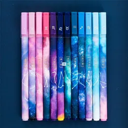 13PCS Żel Pen NOWOŚCI 05 mm Starry Black Ink For Girl Prezent Student Student School School Pisanie Biuro 220714