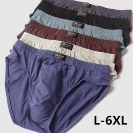 100% Cotton Briefs Mens Comfortable Underpants Man Underwear M/L/XL/2XL/3XL/4XL/5XL 4pcs/lot & Drop 220505
