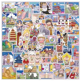 60PCS Cartoon Comic Style Travel Diary Sticker Cute Style Graffiti Naklejki do majsterkowania laptopa deskorolka motocyklowe rowerowe naklejki hurtowe