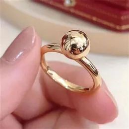 S925 Sterling Silberpaar Ringe für Frauen Hardwear -Serie Persönlichkeit Runder Ball Ring Luxus kalt und elegantes Schmuckgeschenk