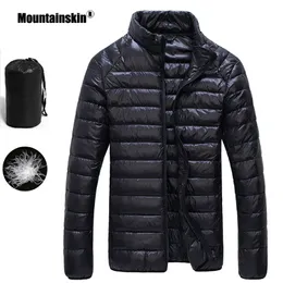 Mountainskin Mens Winter Ultra Lower Down Jacket Мужчина повседневное теплое покрытие водонепроницаемое сплошная портативная куртка мужской бренд