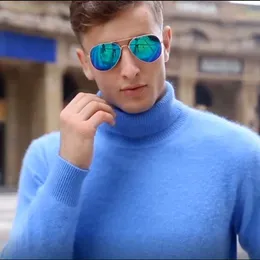 Maglioni da uomo Uomo 100% puro visone cashmere Dolcevita caldo morbido Pullover casual Inverno Manica lunga Alta qualità Top 17 colori JumpMen