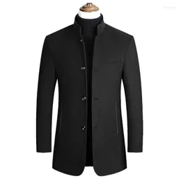 Men's Wool & Blends 2022 Winter Stand Collar Wollen Hommes Veste Slim Casual Jacket Men