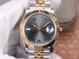 SX Factory Роскошные автоматические наручные часы 41 мм Мужские даты 126333 Золотая сталь Юбилейный браслет с римским циферблатом Хрустальные часы Сапфировые часы