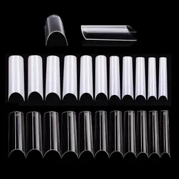 550p Bag Extras Long False Nail Tips XL S Extension Full Cover Tips UV Gel Transparent Fake Manicure Tools Salon Use 220716