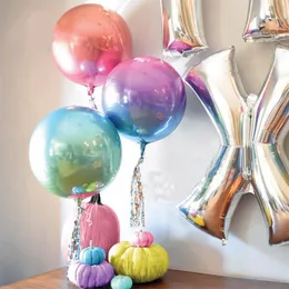 22 inç gradyan renk 4d disko helyum balon doğum günü düğün partisi dekorasyon balon fotoğrafı destek bebek duş oyuncakları