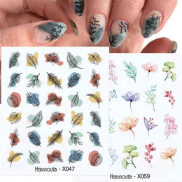 Nail Gel Toy 1pc Spring Water Decal and Sticker Flower Leaf Tree Green Simple Summer Diy Slider for Manicuring Art Watermark 0328