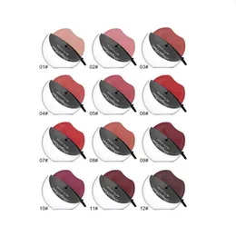 Makeup Rouge Lipstick Matte Waterproof Lip Stick 12 colori Facile da indossare Rossetti di lusso Batom all'ingrosso nutrienti
