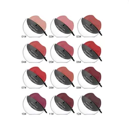 Makeup Rouge Lipstick Matte Waterproof Lip Stick 12 colori Facile da indossare Rossetti di lusso Batom all'ingrosso nutrienti