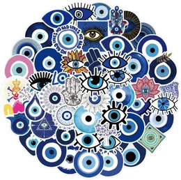 50st Lucky Devil's Eye Stickers Blue Eyes Sticker evil eyes for DIY Bagage Laptop Skateboard Cykeldekaler Partihandel