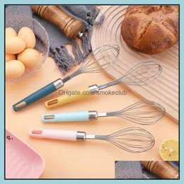 Egg Tools Kitchen Kitchen Dining Bar Home Garden Stainless Steel Manual Beater Creative Household Plastic Handle Mixer Baking Cream Eggs