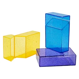 Małe plastikowe plastikowe papierosy plastikowe przezroczyste pudełko różne kolory monochromatyczne przenośne