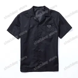 22ss Erkek Kadın Tasarımcılar Casual Gömlek tee Naylon Metal üçgen Cep kısa kollu Ekip Boyun Streetwear xinxinbuy siyah S-XL