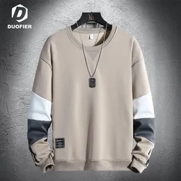 رجال للرجال غير الرسمي Harajuku Patchwork 2022 New Fashion Male O-Neck Sweatshirt Hoodies Hip Hop Streetwear Tops 5XL L220730