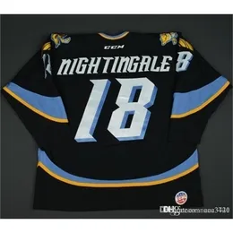 C26 Nik1 Nik1 Tage Männer Jared Nightingale- Toledo Walleye ECHL Captains' Club Game-Worn Jersey Hockey Jersey oder benutzerdefinierter Name oder Nummer Retro Jer