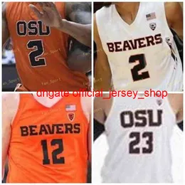대학 NCAA Oregon State Beavers Basketball Jersey 23 Gligorije Rakocevic 2 Kyle Bser 4 Alfred Hollins 11 Zach Reichle Custom Stitched