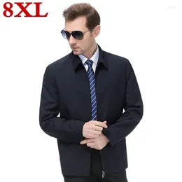 メンズジャケットプラスサイズ8xl 7xl 6xlビジネスカジュアルメンズジャケット春秋男性クラシックスタイル中年父父ロードマンコートマン