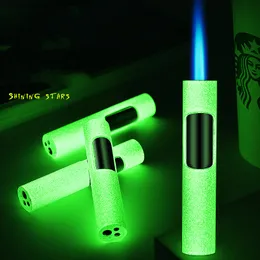 Nuova Torcia Accendini A Gas Luminosi Jet Antivento Sigaretta Sigaro Butano Accendino Ricarica Penna Pistola A Spruzzo Accendino In Metallo Gadget Regalo