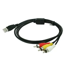 USB till 3 RCA Phono Red White Yellow Cable AV Audio Video Lead Universal