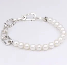 ME Freshwater Cultured Pearl bracelet chain jewelry 925 sterling Silver Bracelets Women Charm Beads sets for pandora with logo ale Bangle birthday Gift 599694C01