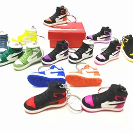 3st Designer Silicone 3D Sneaker Ball Shirt Keychain with Red Box Men Fashion Shoes Keychains Top Basketball Keychain/Boxes