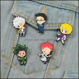 PinsBroschen Schmuck Hunterxhunter Emaille Pin Benutzerdefinierte Gon Killua Kurapika Leorio Hisoka Brosche Revers Abzeichen Hxh Geschenk für Dh1Ny