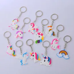 Unicorn Keychain Keyring Cellphone Charms Handbag Pendant Kids Gift Toys Phone Decoration Accessory Horse Key Ring