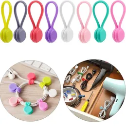 Magnetic Twist Cable Ties Silicone Cable Holder Clips Cord Wrap Strong Holding Stuff Cables Organizer For Home Office SN4626