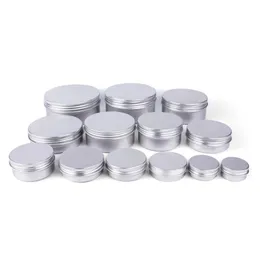 REFILLABLE ALUMINIUM TIN CANS LIP BALM CONTAINERS COSmetic Cream Bottle Jars Round Metal Box 5G 10G 15G 25G 30G 50G 60G 80G 100G 120G 150G