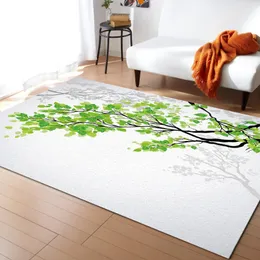 Carpets Plant Branch Green Leaves Carpet For Living Room Rug Children Bed Floor Window Bedside Home Decor Rugs MatCarpetsCarpets