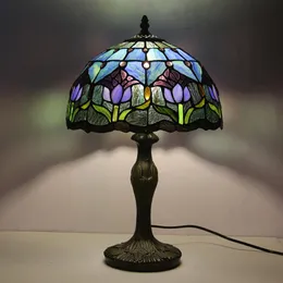Настольные лампы серия тиффани в европейском стиле светодиодная гостиная столовая спальня для спальни кровать на стол tulip декоративная лампа e27 ac110v 220vtable